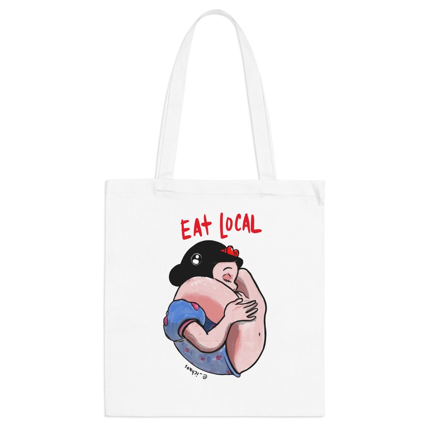 SNOW WHITE Eat Local — 100% Cotton Shopper