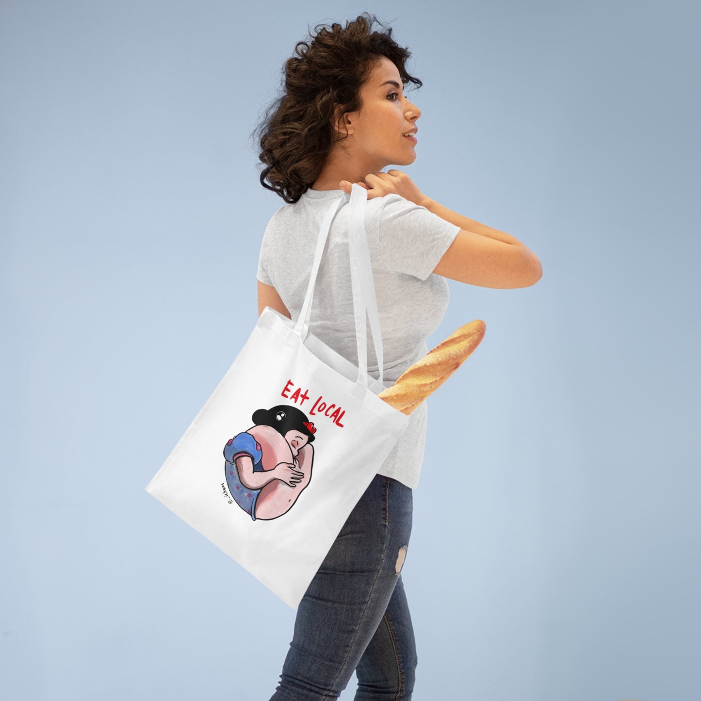 SNOW WHITE Eat Local — 100% Cotton Shopper