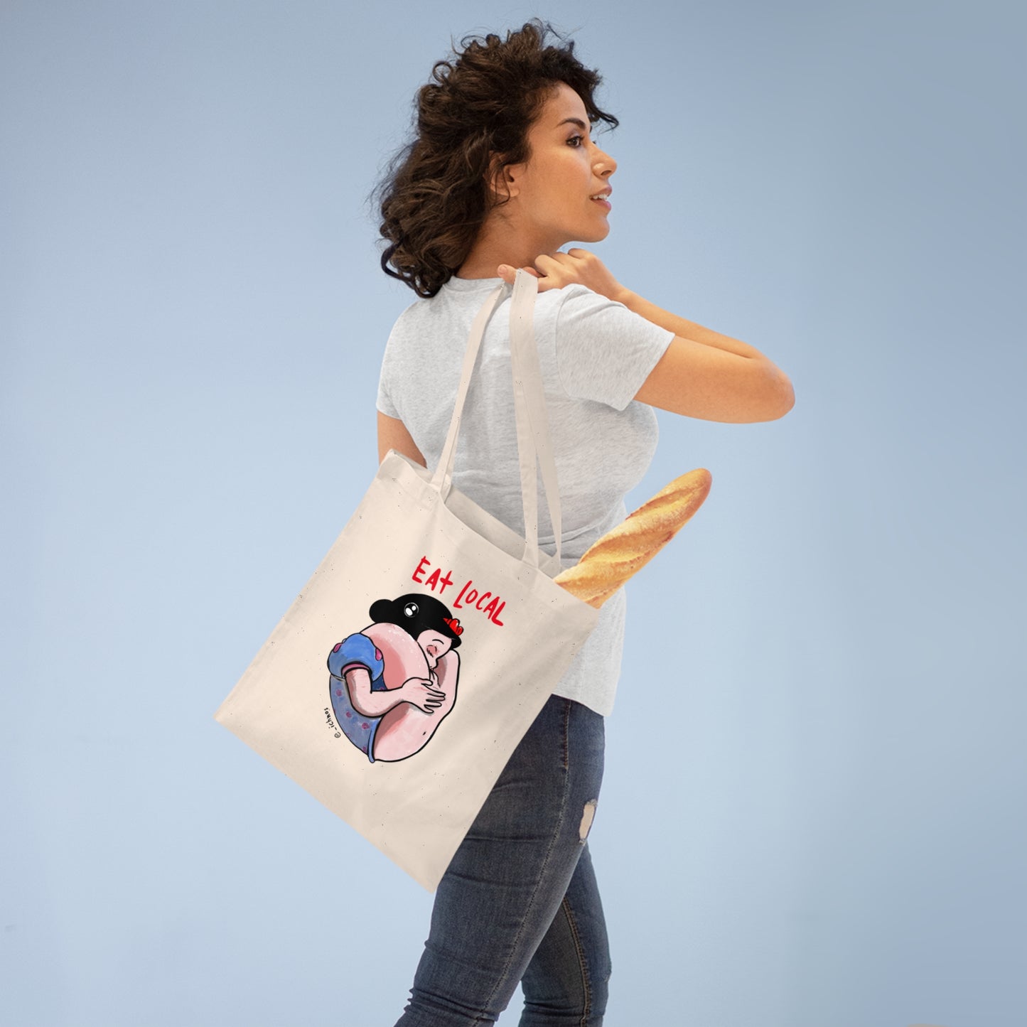 SNOW WHITE Eat Local — 100% Cotton Shopper