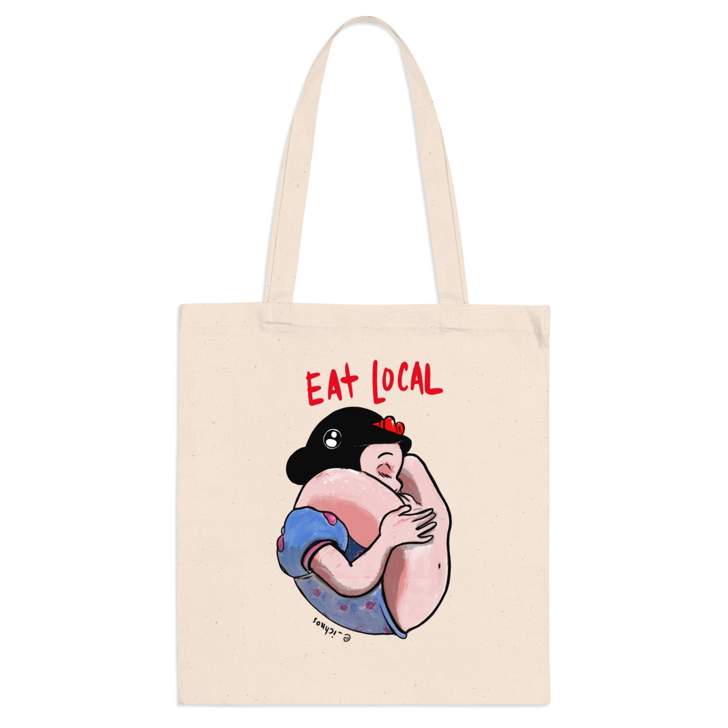 SNOW WHITE Eat Local — 100% Cotton Shopper