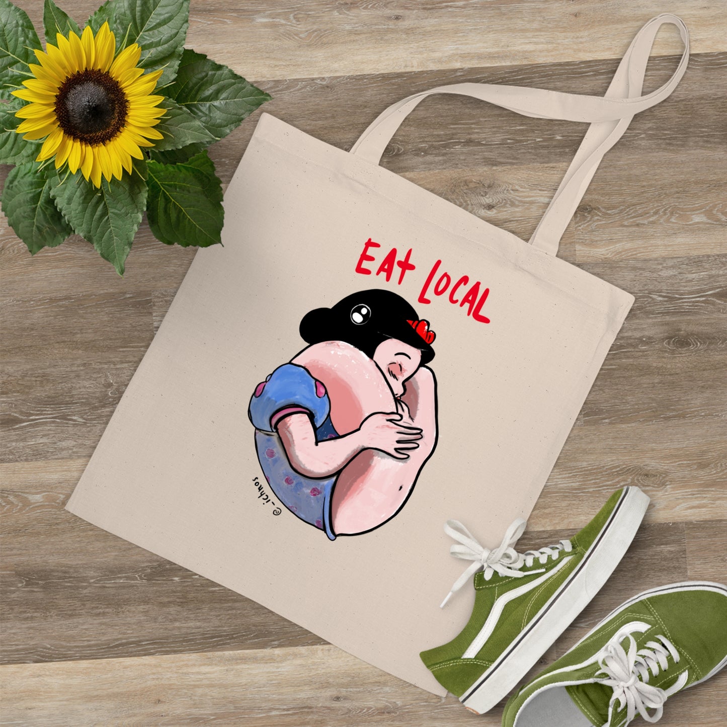 SNOW WHITE Eat Local — 100% Cotton Shopper
